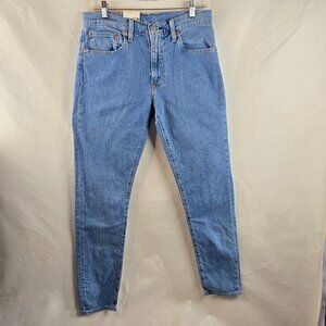 Levi’s 512 Slim Taper Jeans Mens 31x34 Light Blue Stretch Denim Premium Big E